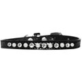Mirage Pet Products Pearl and Clear Jewel Croc Dog CollarBlack Size 12 720-08 BKC12